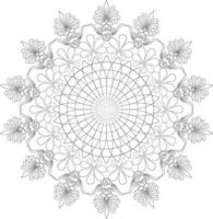 Unique complex mandala coloring book page design vector