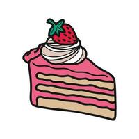 isolate bakery strawberry cake vector design