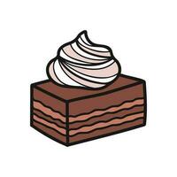 isolate hand drawing bakery chocolate cake vector