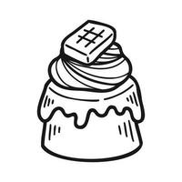 isolate black and white bakery chocolate pudding vector