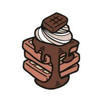 isolate bakery chocolate waffles vector