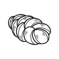 isolate black and white bakery challah bread vector