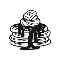 isolate black and white bakery chocolate pancake vector