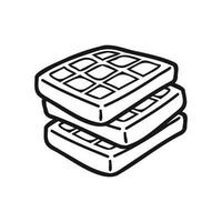 isolate black and white bakery waffles vector design