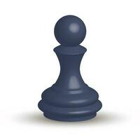 3d blue chess pawn isolated on white background. Isometric chess piece vector illustration.