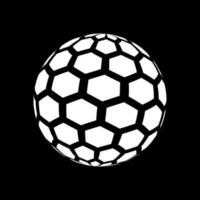 3d white halftone hexagon globe spiral isolated on black background. Hexagonal spherical shape circle vector illustration.