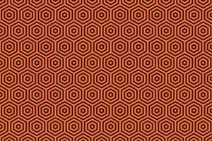 Brown and orange optical illusion geometric hexagon structure pattern. Hexagonal honeycomb pattern vector background.