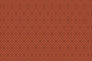 Brown and orange optical illusion geometric hexagon structure pattern. Hexagonal honeycomb pattern vector background.