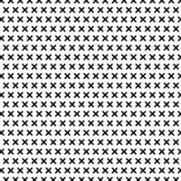 Black and white X cross geometric pattern. Tillable crossover mosaic web page background, textile design, graphic design. vector