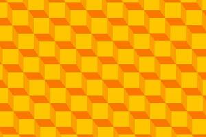 3d orange cube stacks seamless pattern. Cubic blocks structure vector background.