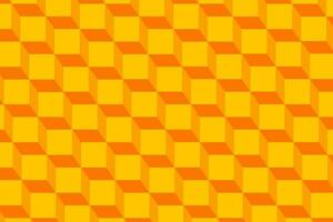 3d orange cube stacks seamless pattern. Cubic blocks structure vector background.