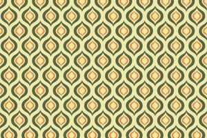 Seamless orange and green nostalgic pattern background. Vintage modern background in minimalist mid century style for fabric, wallpaper or wrapping. vector