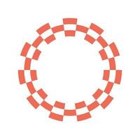 Red and white checkered circle frame vector art