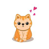 Cute ginger kitten vector