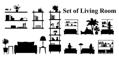 A set of silhouette Living room elements illustration photo