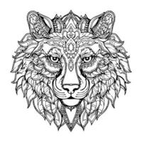 A wolf head line art coloring page illustration photo