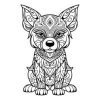 Line art dog coloring page vector illustration photo