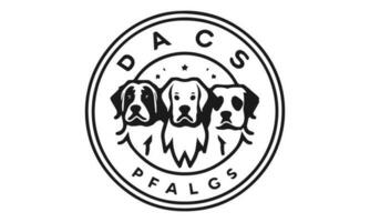 Minimal dog Badge logo vector illustration photo