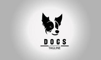 silueta perro cabeza logo diseño en el blanco antecedentes foto