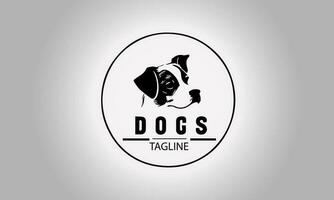 A simple dog head logo or badge illustration photo