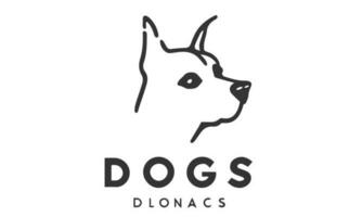 Line art Dog Head Logo design photo