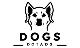 Cute dog head badge logo vector illustration free photo