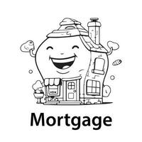 Line art Mortgage vector illustration