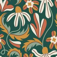 Groovy chamomile seamless pattern vector