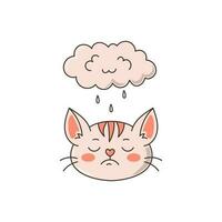 Cat depression vector illustration