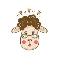 Surprised sheep portrait vector