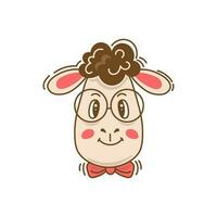 Young lamb with glasses vector