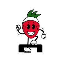 Strawberry sport character vector