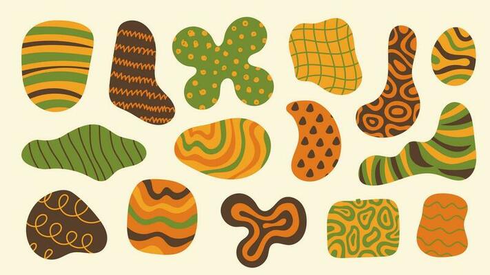 Wavy abstract organic shapes set
