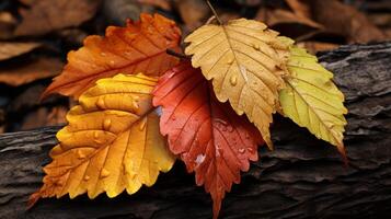 Fallen Autumn Leaves Background., Happy Autumn Concept. photo