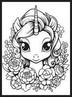 Cute Kawaii Coloring Pages for Kids vector