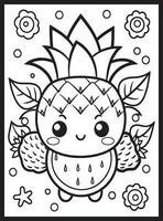 Cute Kawaii Coloring Pages for Kids vector