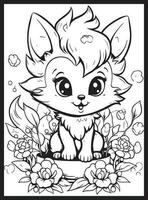 Cute Kawaii Coloring Pages for Kids vector