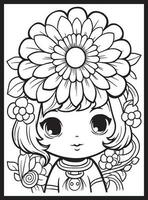 Cute Kawaii Coloring Pages for Kids vector