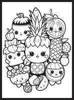 Cute Kawaii Coloring Pages for Kids vector