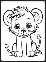 safari animales colorante paginas para niños vector