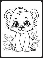 Safari Animals Coloring Pages for Kids vector