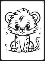 Safari Animals Coloring Pages for Kids vector