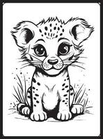 Safari Animals Coloring Pages for Kids vector