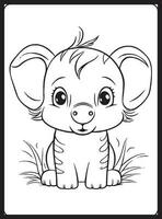 Safari Animals Coloring Pages for Kids vector