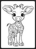 safari animales colorante paginas para niños vector