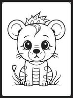 Safari Animals Coloring Pages for Kids vector