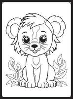 Safari Animals Coloring Pages for Kids vector