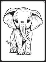 Safari Animals Coloring Pages for Kids vector