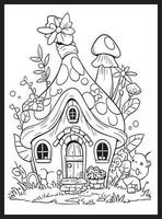 Magical Fairy Houses Coloring page vector