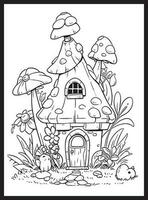 Magical Fairy Houses Coloring page vector